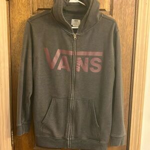 Vans Charcoal Hoodie with Maroon Logo